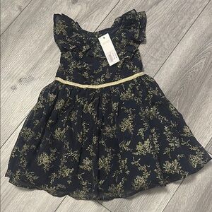 Elegant Navy and Gold Kids Dress